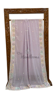Pure Viscose Georgette Handloom Banarasi Saree - Handwork - The Handlooms