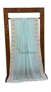 Pure Viscose Georgette Handloom Banarasi Saree - Handwork - The Handlooms