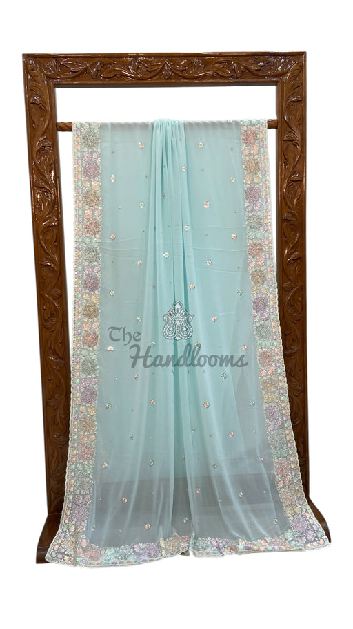 Pure Viscose Georgette Handloom Banarasi Saree - Handwork - The Handlooms