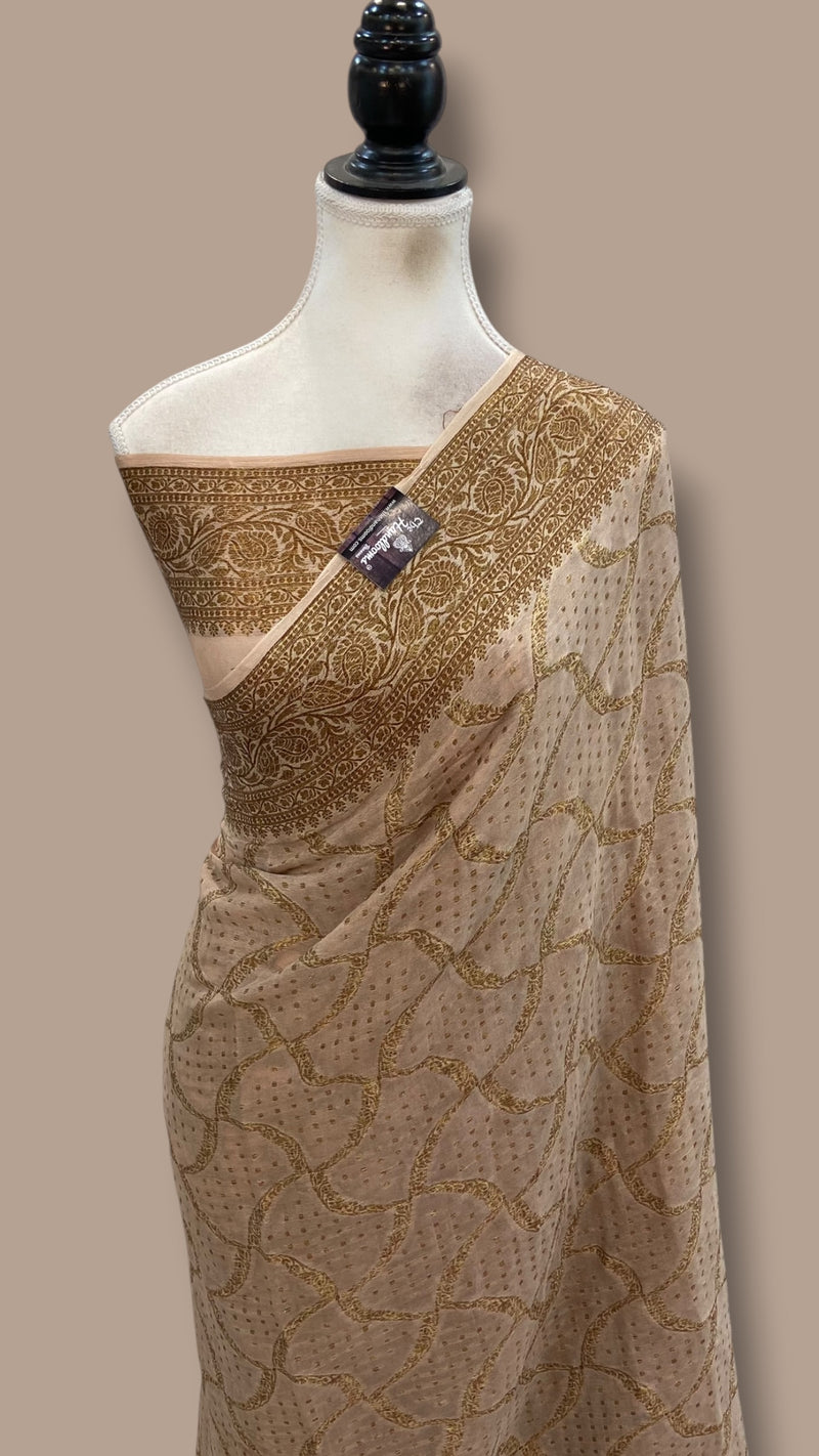 Pure Chiffon Khaddi Banarasi Saree - The Handlooms