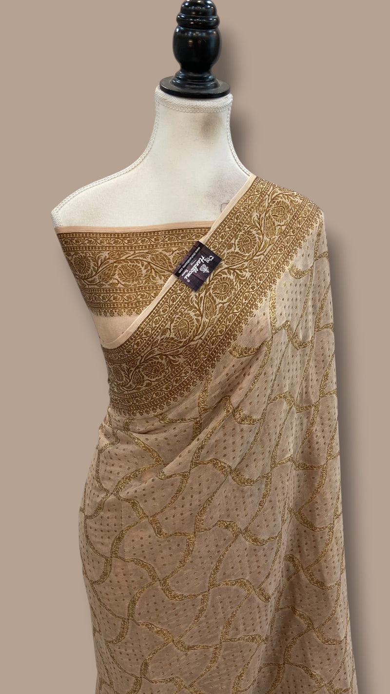 Pure Chiffon Khaddi Banarasi Saree - The Handlooms