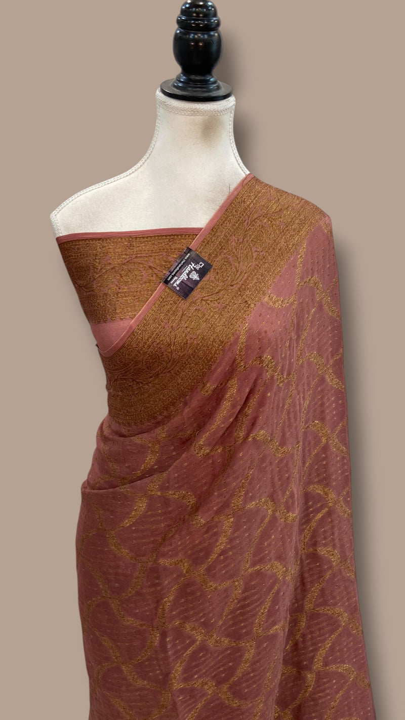Pure Chiffon Khaddi Banarasi Saree - The Handlooms