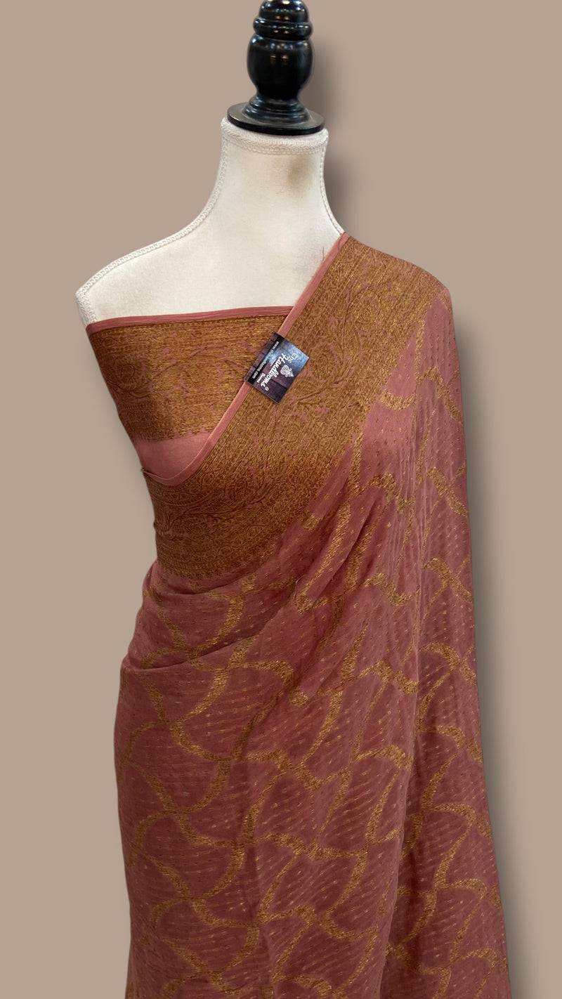 Pure Chiffon Khaddi Banarasi Saree - The Handlooms
