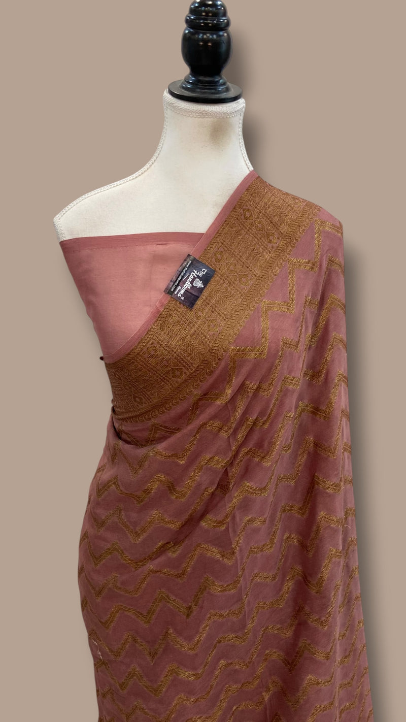 Pure Chiffon Khaddi Banarasi Saree - The Handlooms
