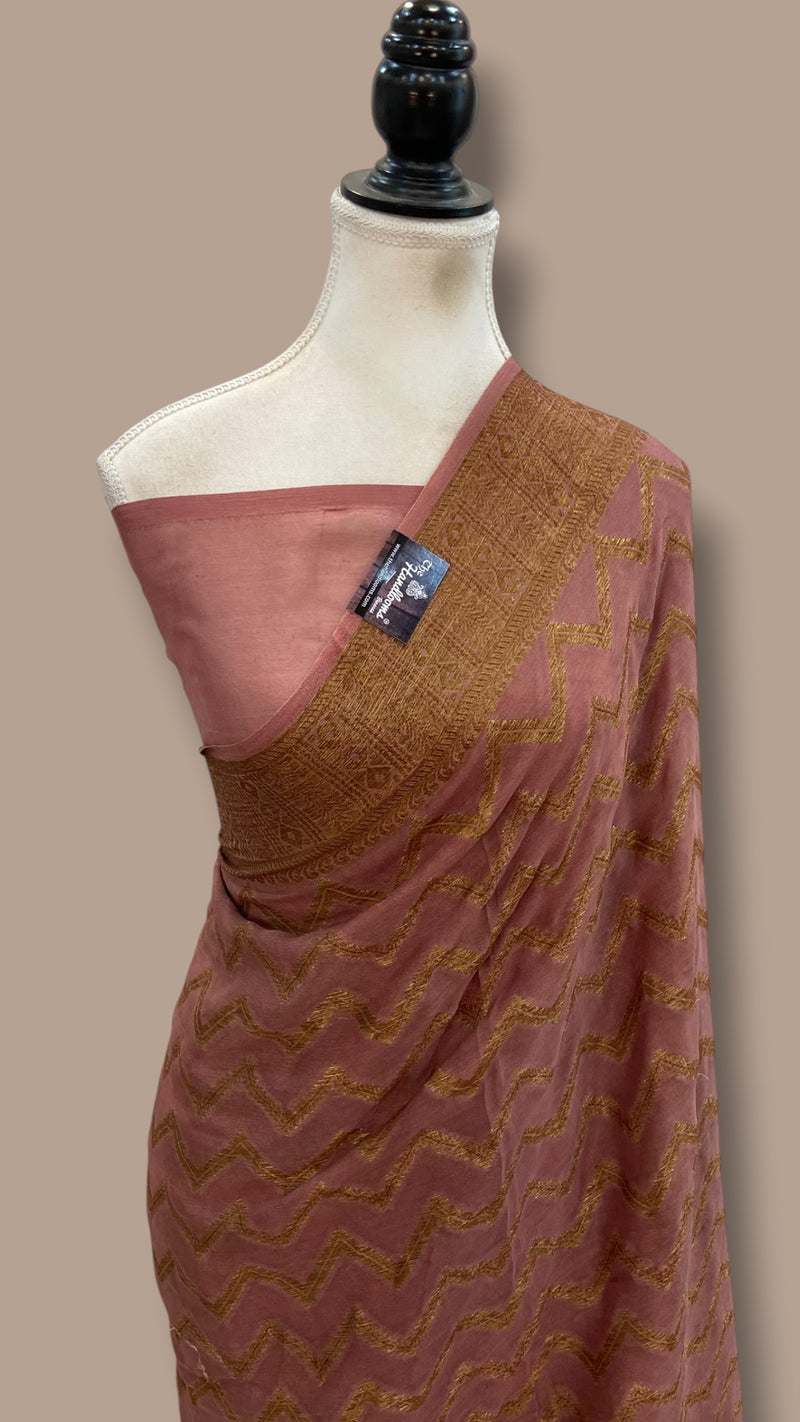 Pure Chiffon Khaddi Banarasi Saree - The Handlooms