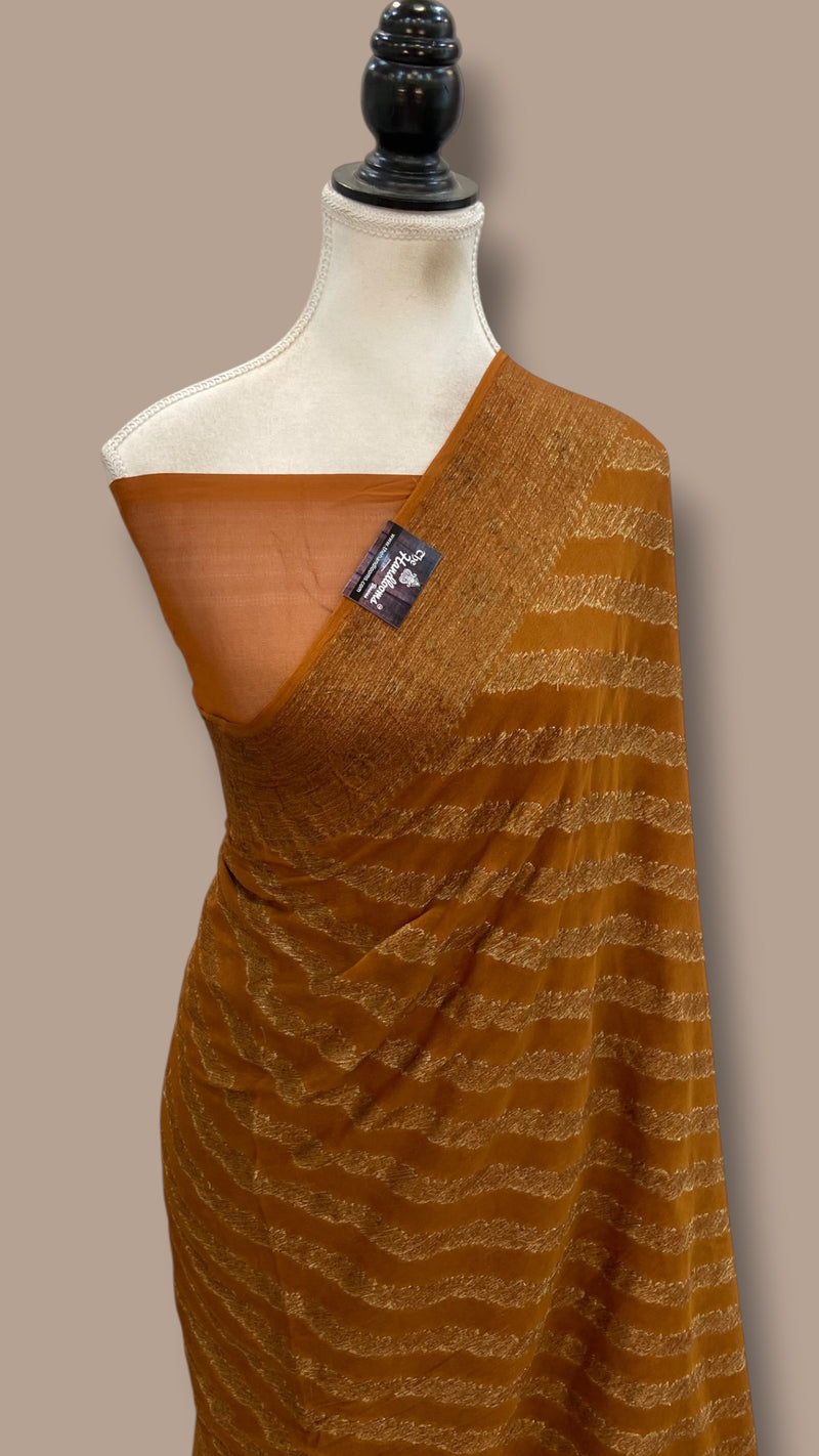 Pure Chiffon Khaddi Banarasi Saree - The Handlooms
