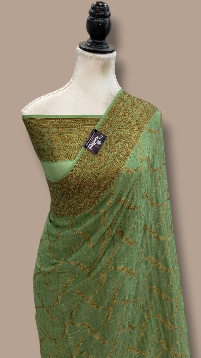Pure Chiffon Khaddi Banarasi Saree - The Handlooms