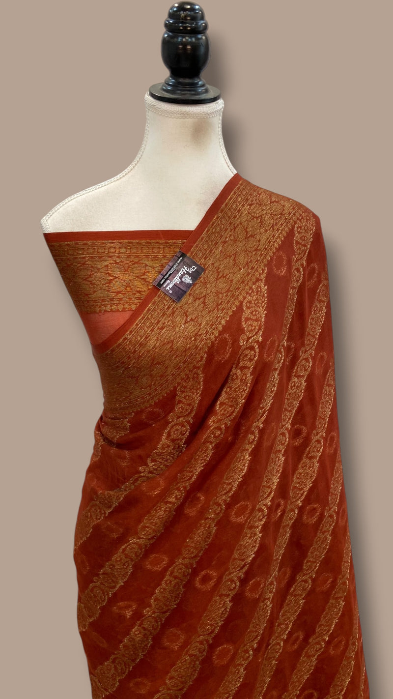 Pure Chiffon Khaddi Banarasi Saree - The Handlooms