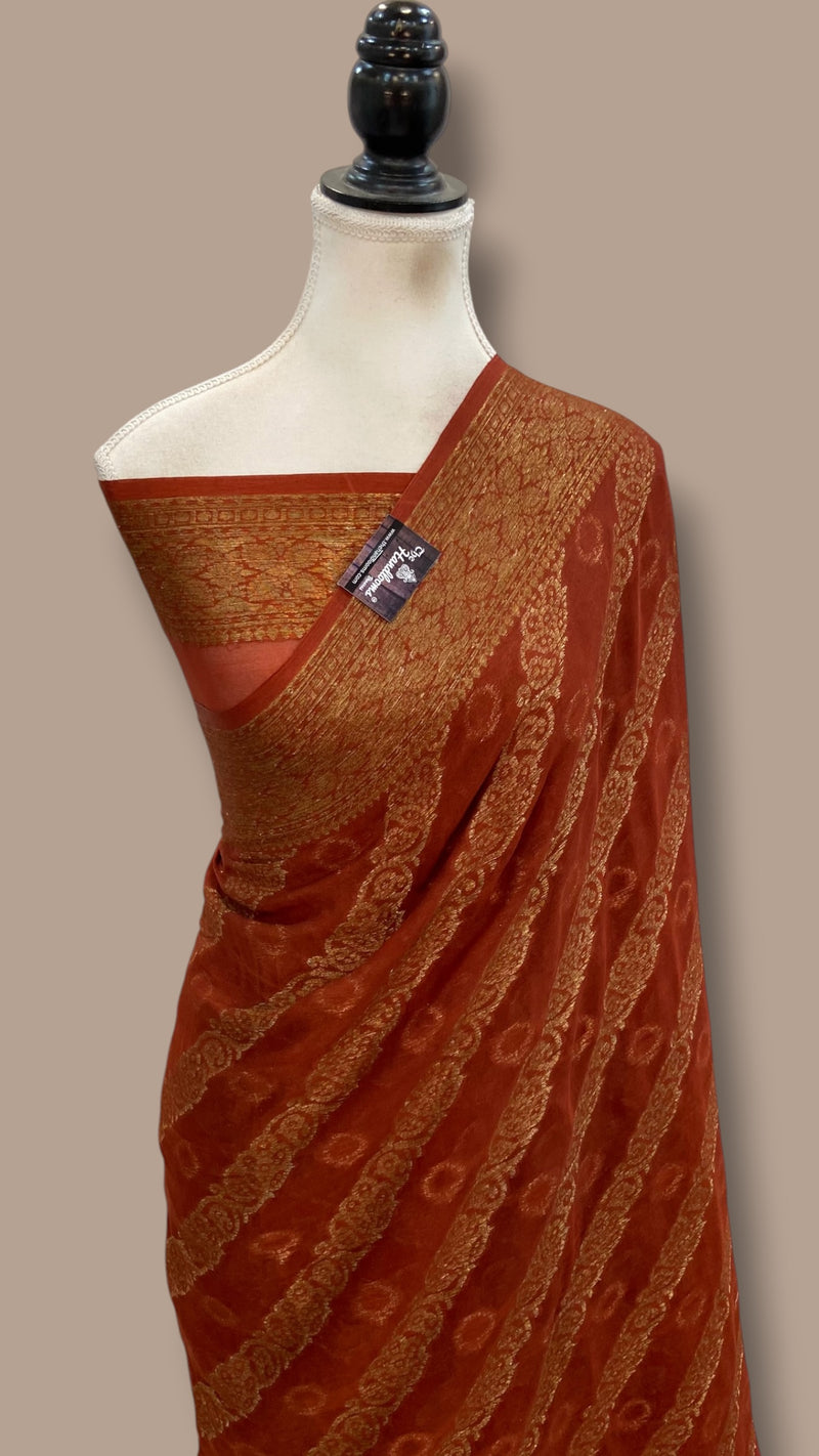 Pure Chiffon Khaddi Banarasi Saree - The Handlooms