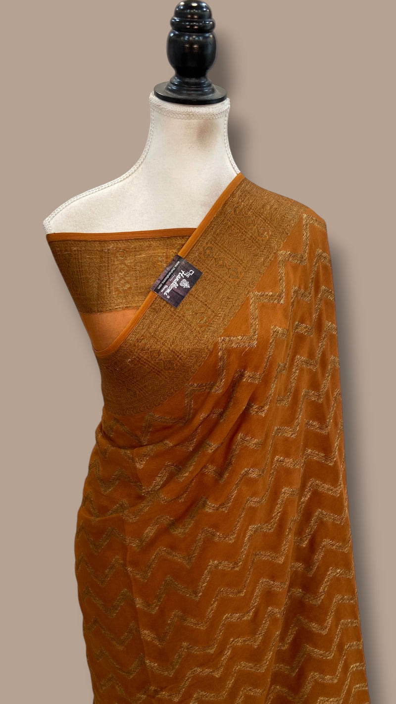 Pure Chiffon Khaddi Banarasi Saree - The Handlooms