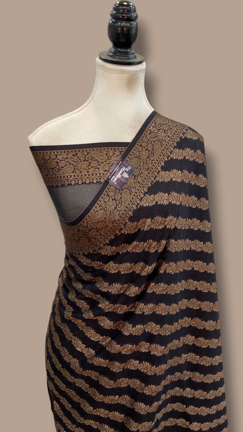 Pure Chiffon Khaddi Banarasi Saree - The Handlooms