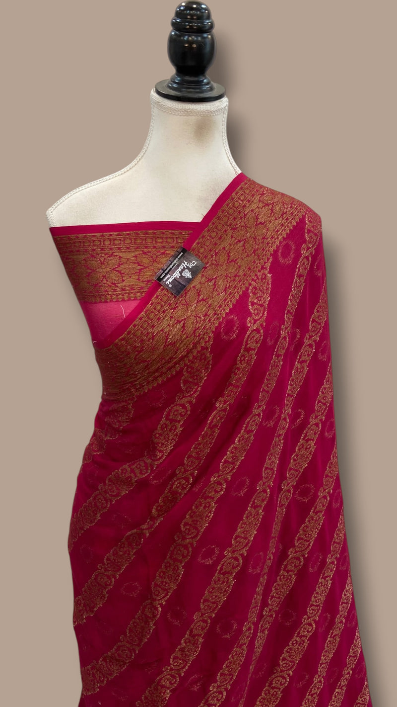 Pure Chiffon Khaddi Banarasi Saree - The Handlooms