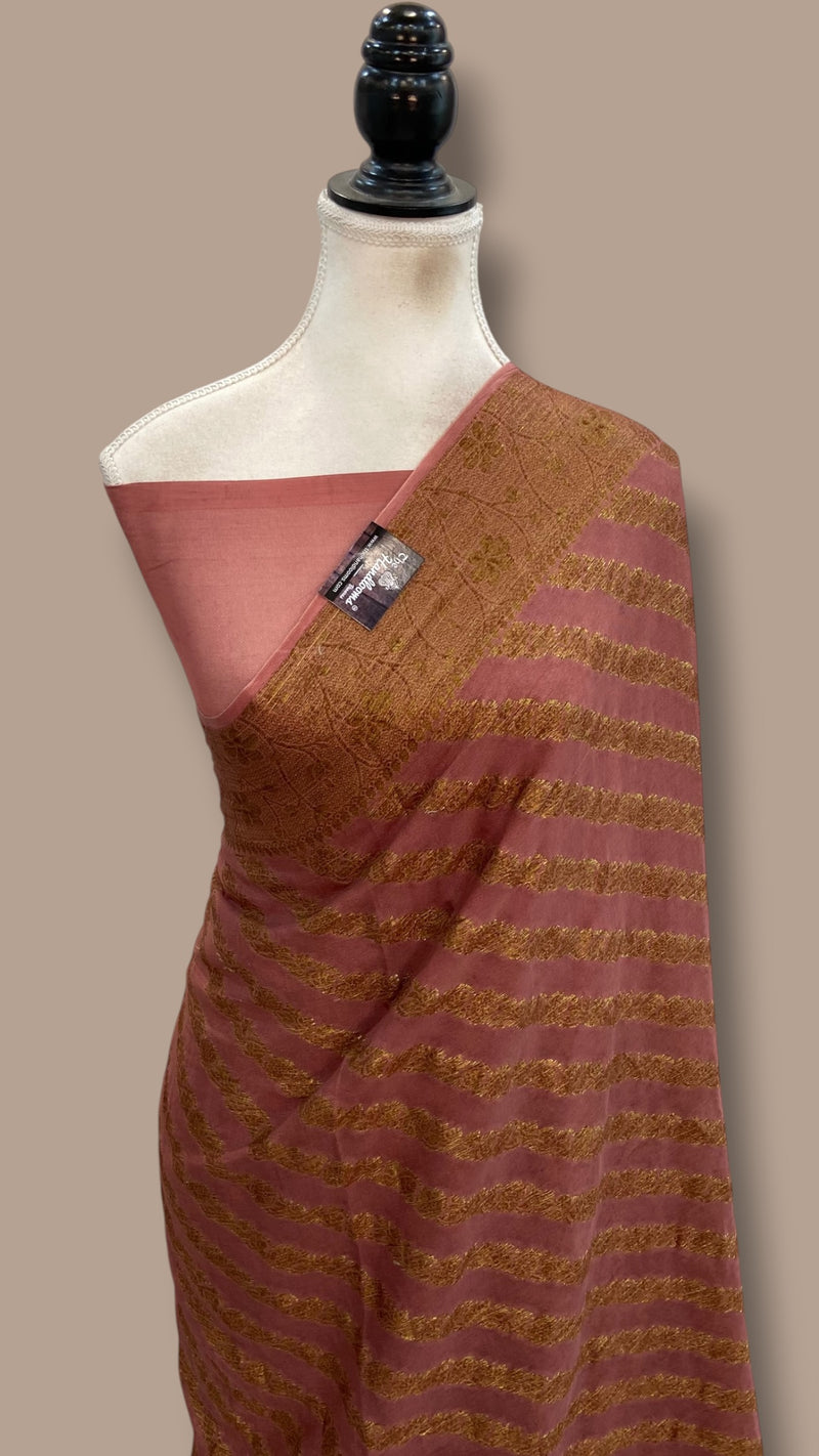 Pure Chiffon Khaddi Banarasi Saree - The Handlooms