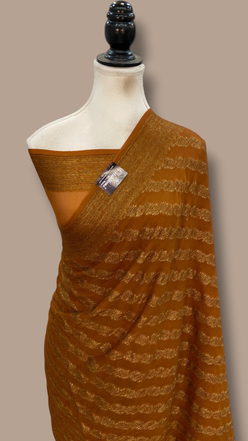 Pure Chiffon Khaddi Banarasi Saree - The Handlooms