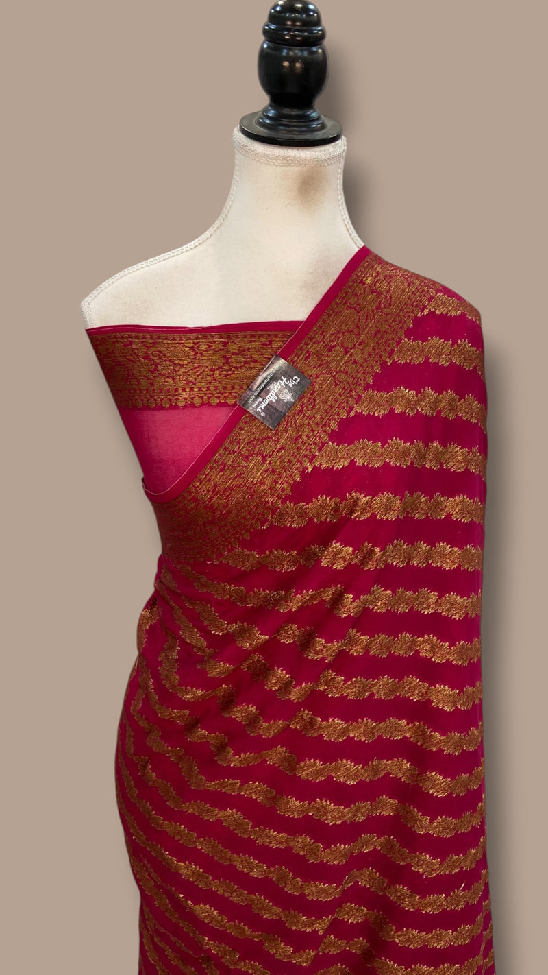 Pure Chiffon Khaddi Banarasi Saree - The Handlooms