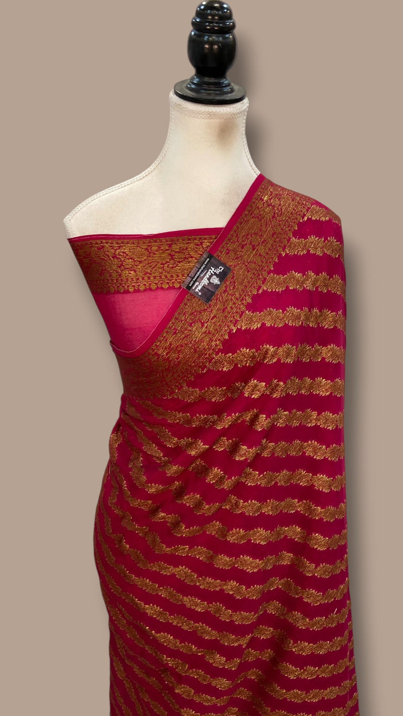 Pure Chiffon Khaddi Banarasi Saree - The Handlooms
