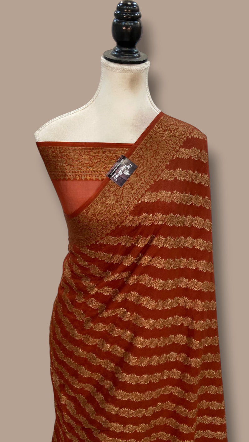 Pure Chiffon Khaddi Banarasi Saree - The Handlooms