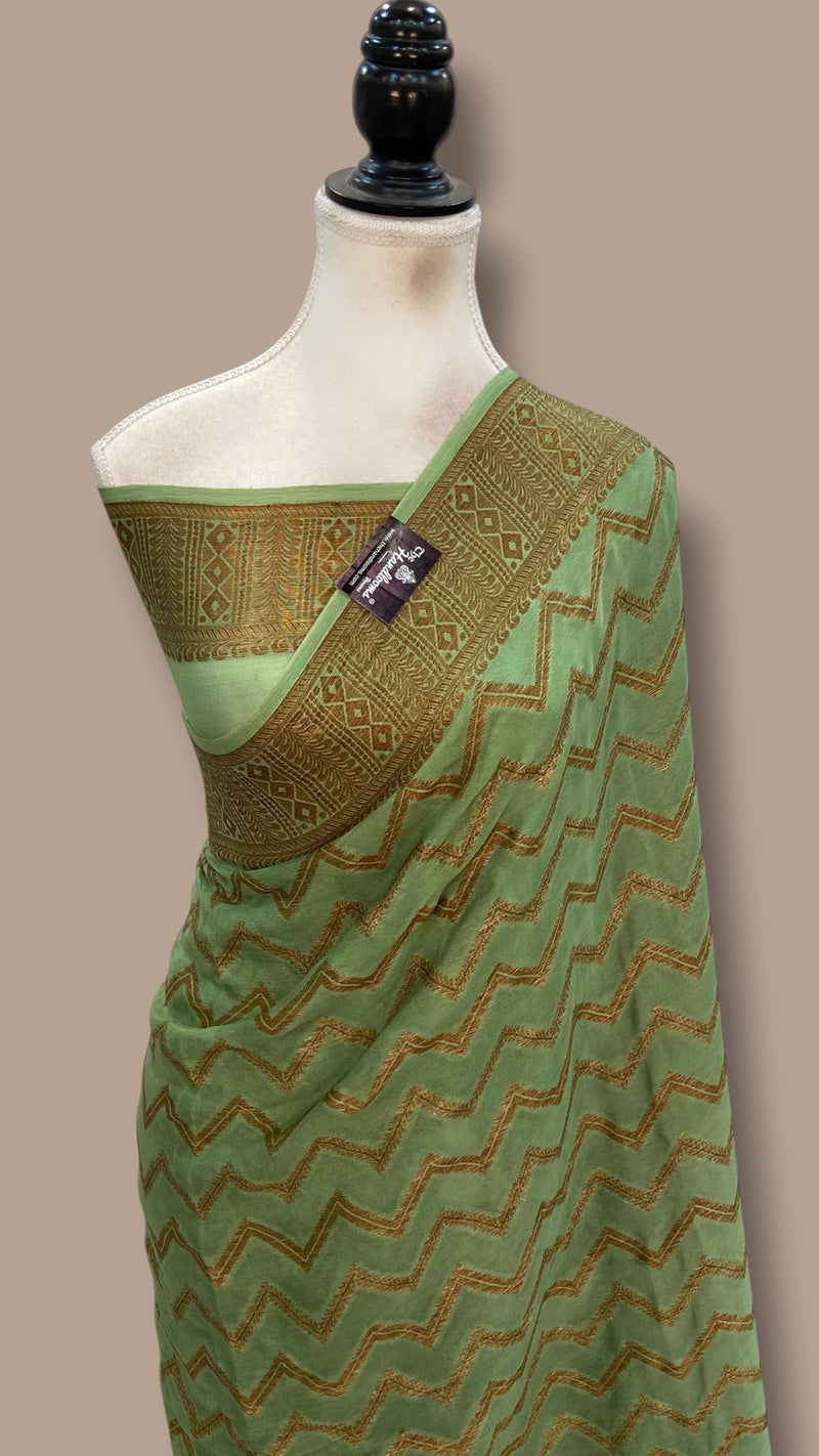 Pure Chiffon Khaddi Banarasi Saree - The Handlooms