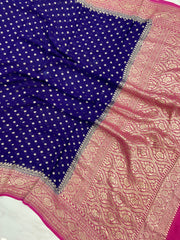 Pure Khaddi Georgette Dupatta - water zari - The Handlooms