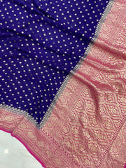 Pure Khaddi Georgette Dupatta - water zari - The Handlooms