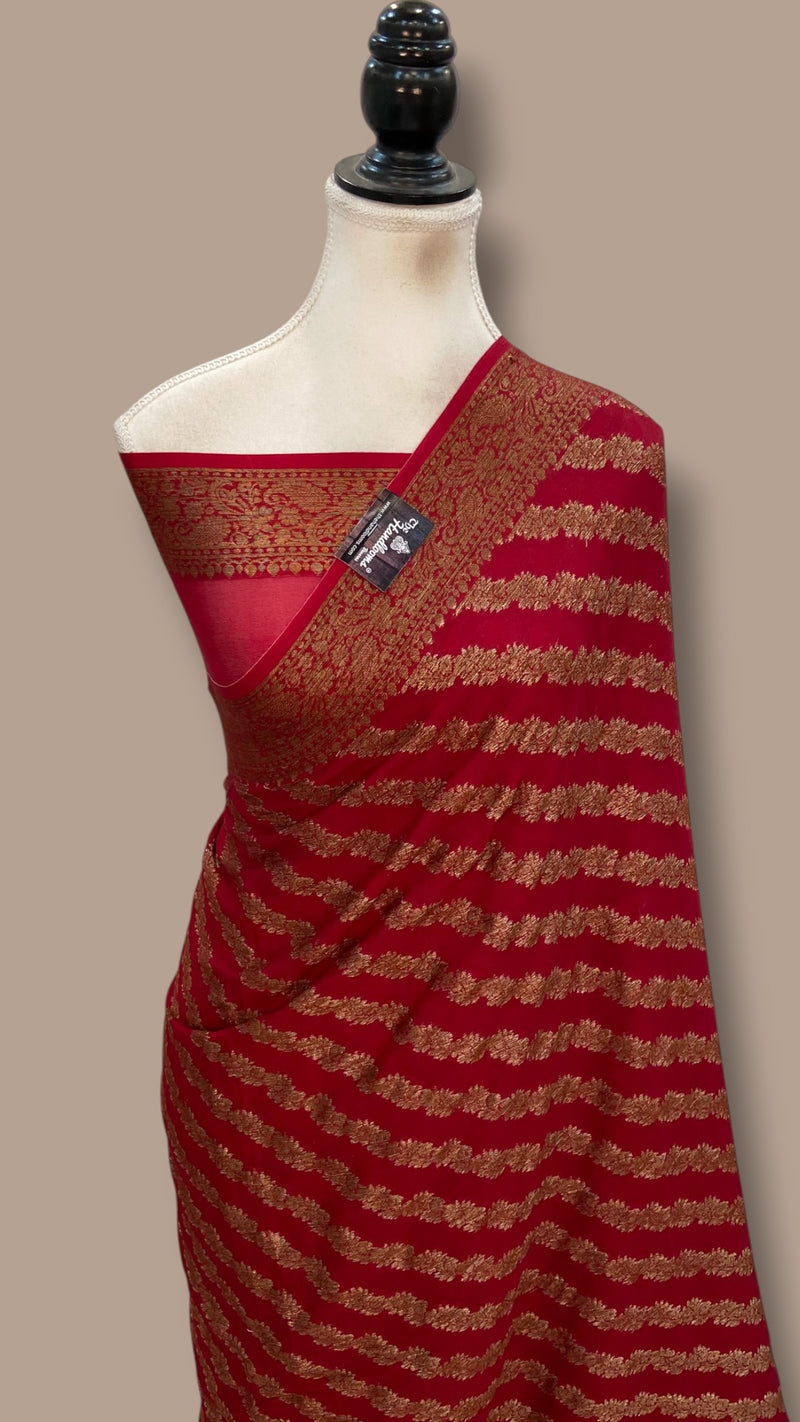 Pure Chiffon Khaddi Banarasi Saree - The Handlooms