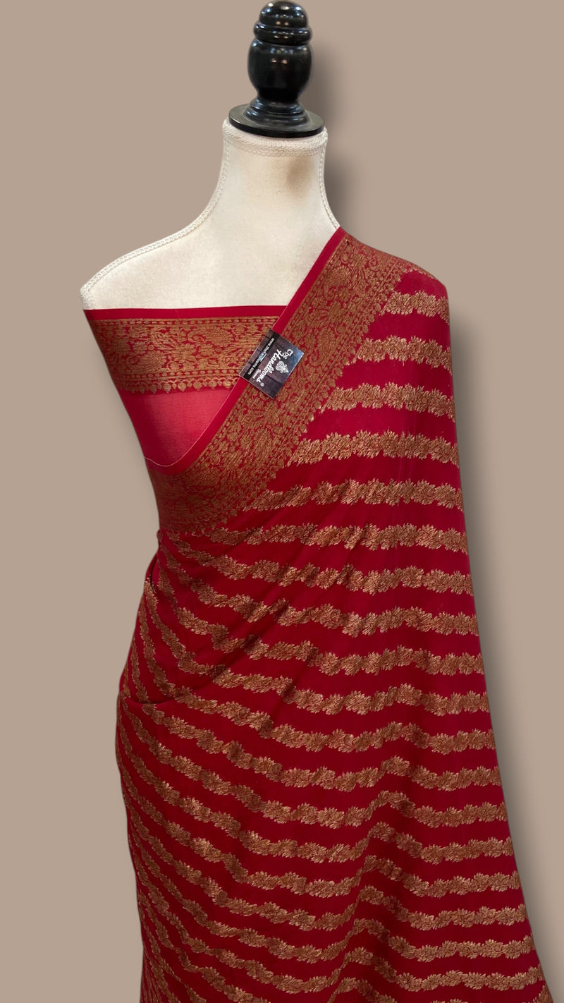 Pure Chiffon Khaddi Banarasi Saree - The Handlooms