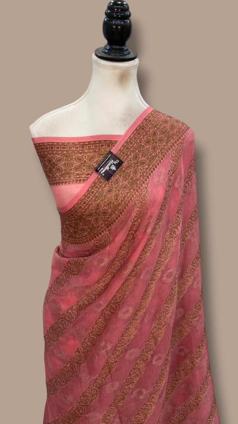Pure Chiffon Khaddi Banarasi Saree - The Handlooms
