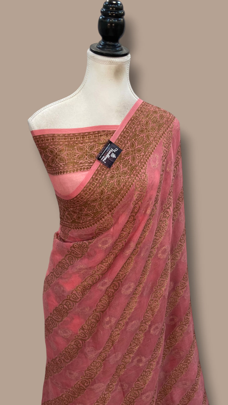 Pure Chiffon Khaddi Banarasi Saree - The Handlooms