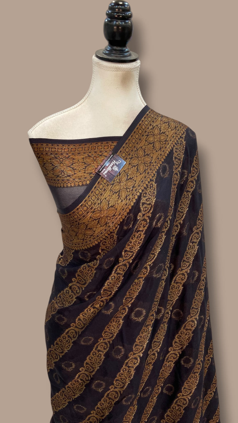 Pure Chiffon Khaddi Banarasi Saree - The Handlooms