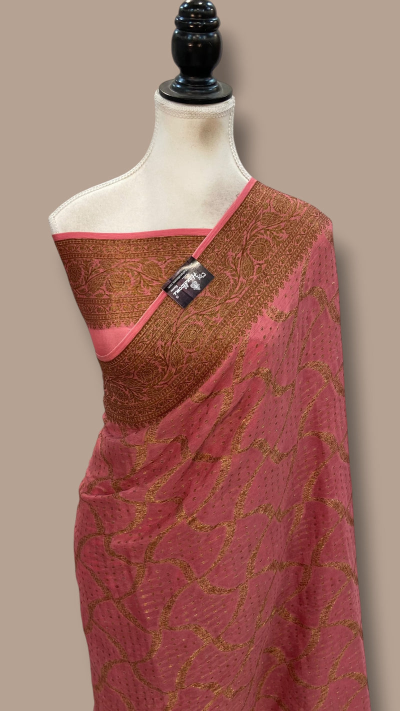 Pure Chiffon Khaddi Banarasi Saree - The Handlooms