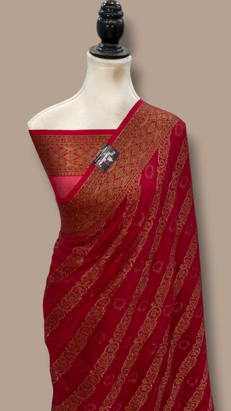 Pure Chiffon Khaddi Banarasi Saree - The Handlooms