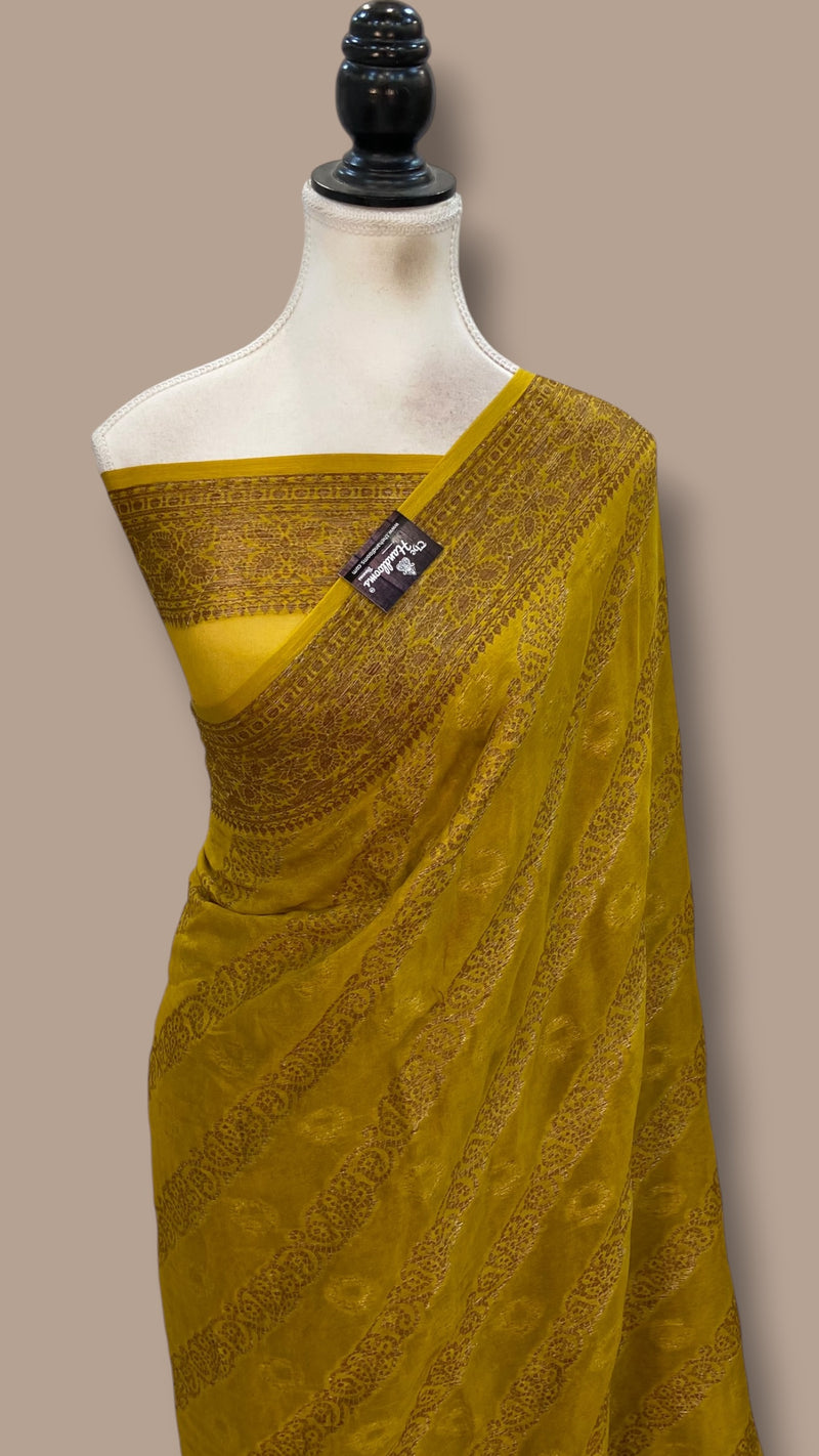 Pure Chiffon Khaddi Banarasi Saree - The Handlooms