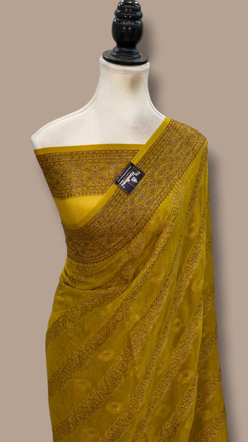 Pure Chiffon Khaddi Banarasi Saree - The Handlooms
