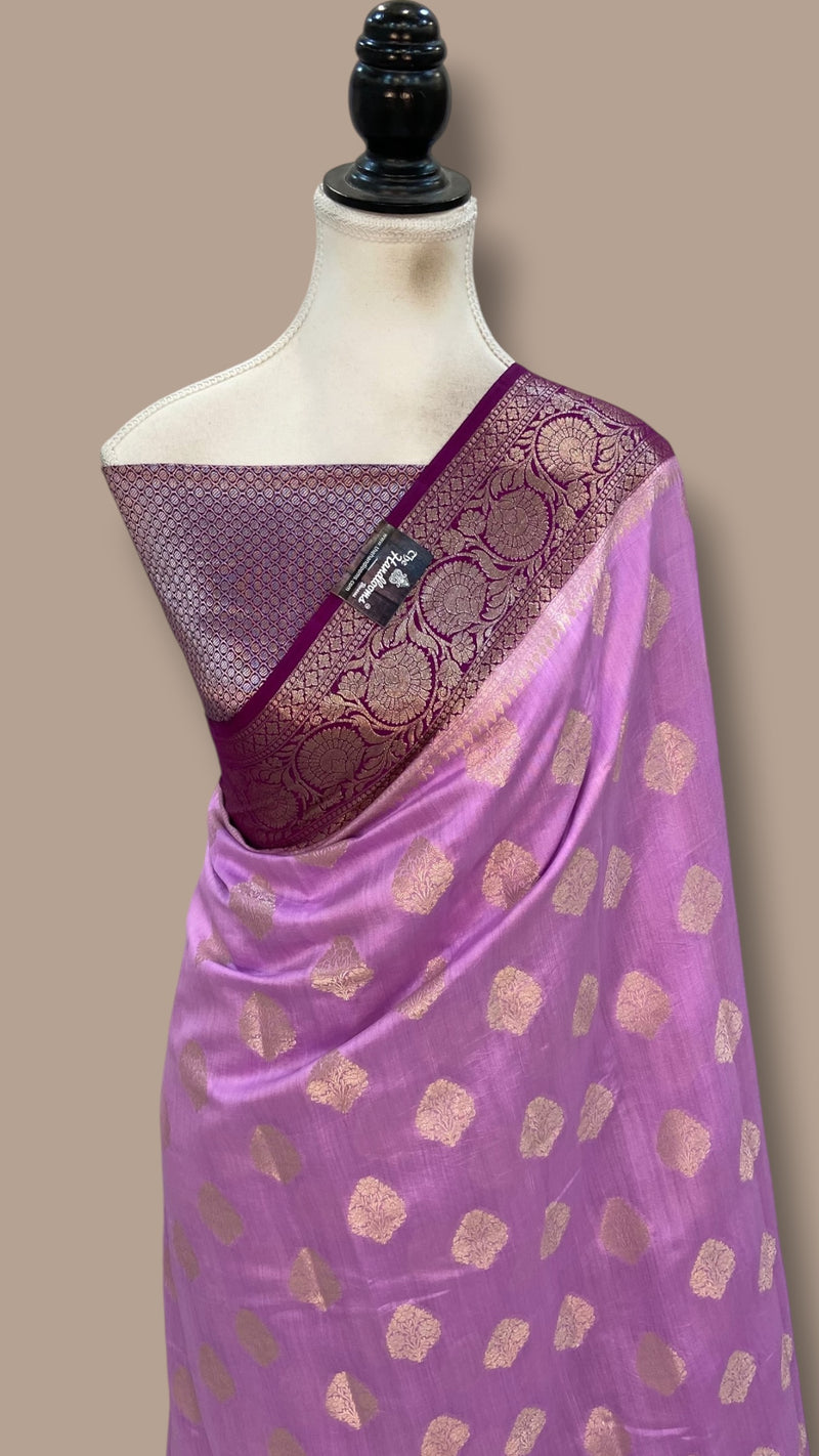 Pure Dupion Silk Banarasi Saree - Gold Zari - The Handlooms