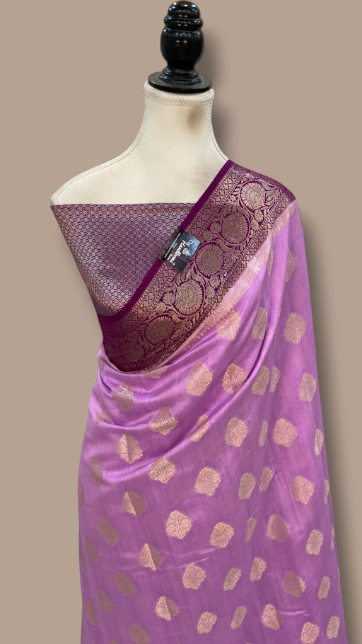 Pure Dupion Silk Banarasi Saree - Gold Zari - The Handlooms