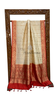 Pure Katan Silk Banarasi Handloom Saree - All over Kadua motifs - The Handlooms
