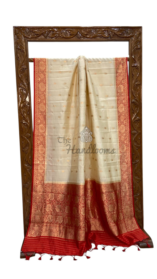 Pure Katan Silk Banarasi Handloom Saree - All over Kadua motifs - The Handlooms
