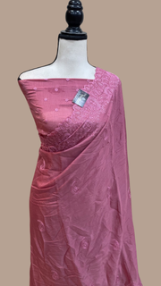 Pure Georgette Chikankari Handloom Banarasi Saree - The Handlooms