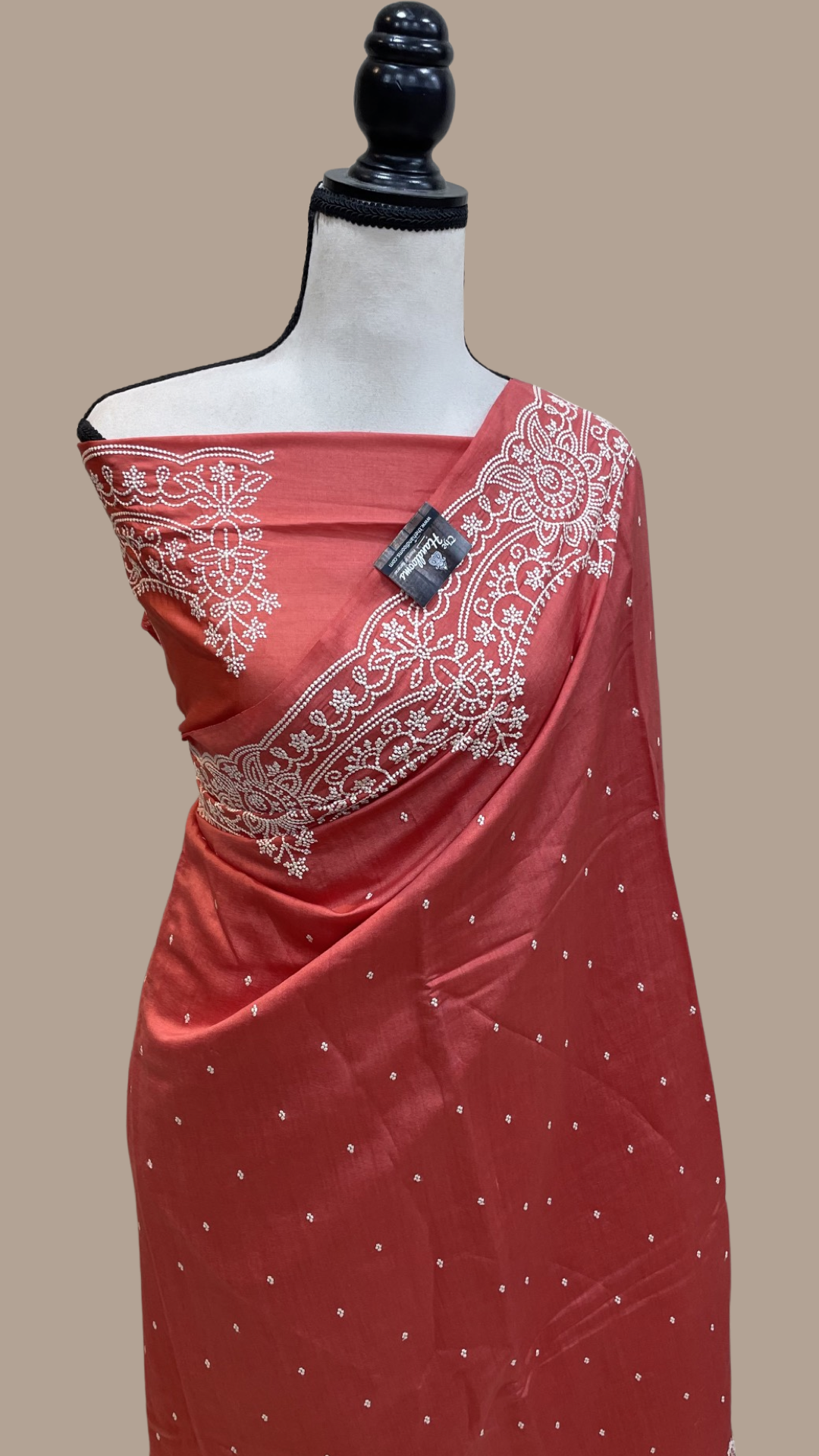 Pure Chiniya Silk Chikankari Sarees