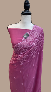 Pure Georgette Chikankari Handloom Banarasi Saree - The Handlooms