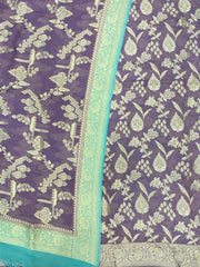 Khaddi Georgette Banarasi Dress material Water Zari - The Handlooms