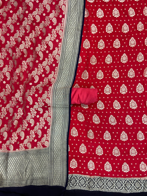 Khaddi Georgette Banarasi Dress material Water Zari - The Handlooms