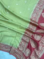 Pure Moonga Georgette Handloom Banarasi Dupatta - The Handlooms