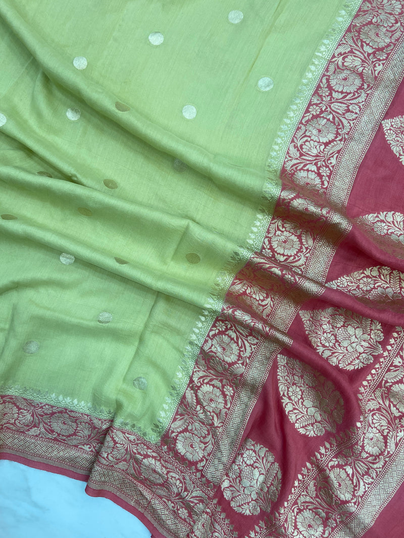 Pure Moonga Georgette Handloom Banarasi Dupatta - The Handlooms