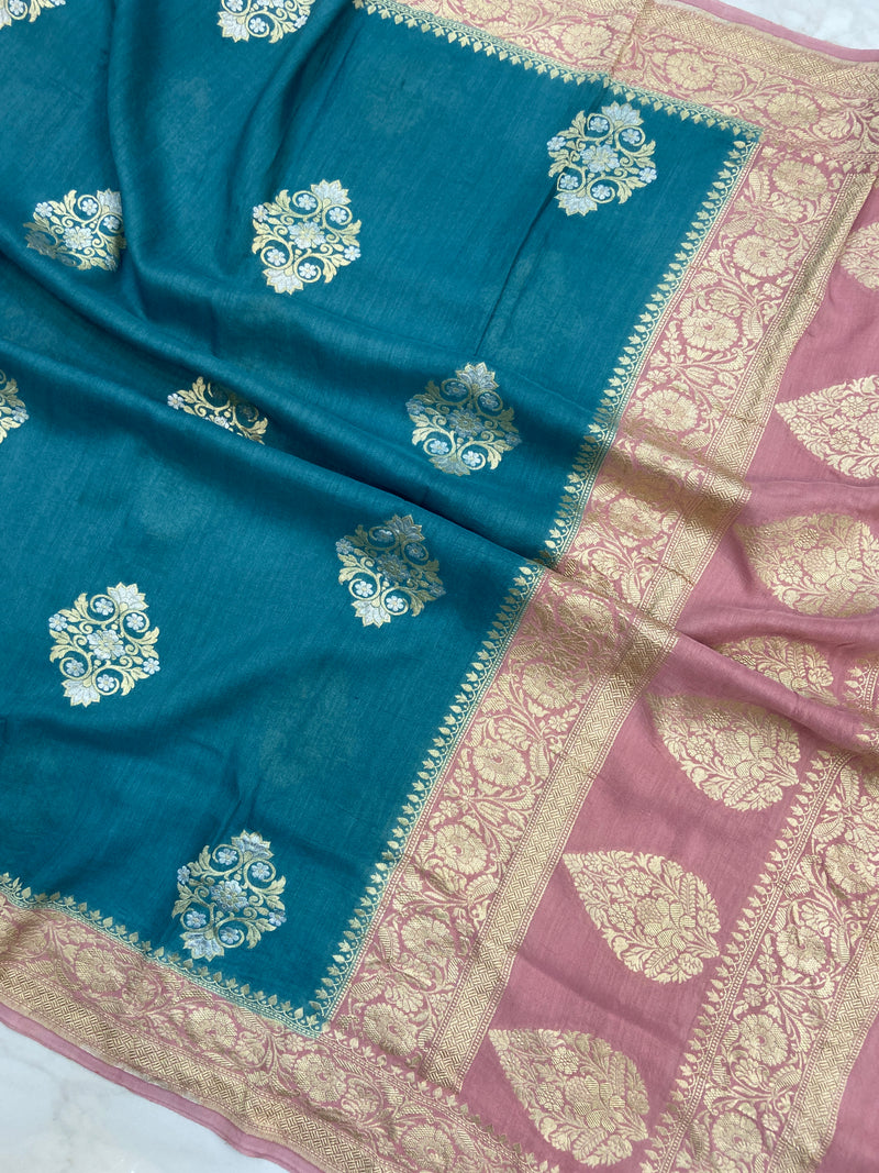Pure Moonga Georgette Handloom Banarasi Dupatta - The Handlooms
