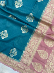 Pure Moonga Georgette Handloom Banarasi Dupatta - The Handlooms
