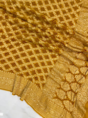 Pure Georgette Banarasi Bandhej Handloom Dupatta - The Handlooms