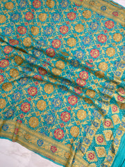 Pure Georgette Banarasi Bandhej Handloom Dupatta With Meenakari - The Handlooms
