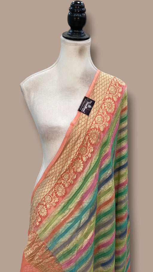Pure Khaddi Georgette Handloom Banarasi Dupatta - The Handlooms