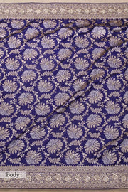 Pure Katan Silk Banarasi Handloom Saree with Zardozi Gota Patti Handwork - The Handlooms